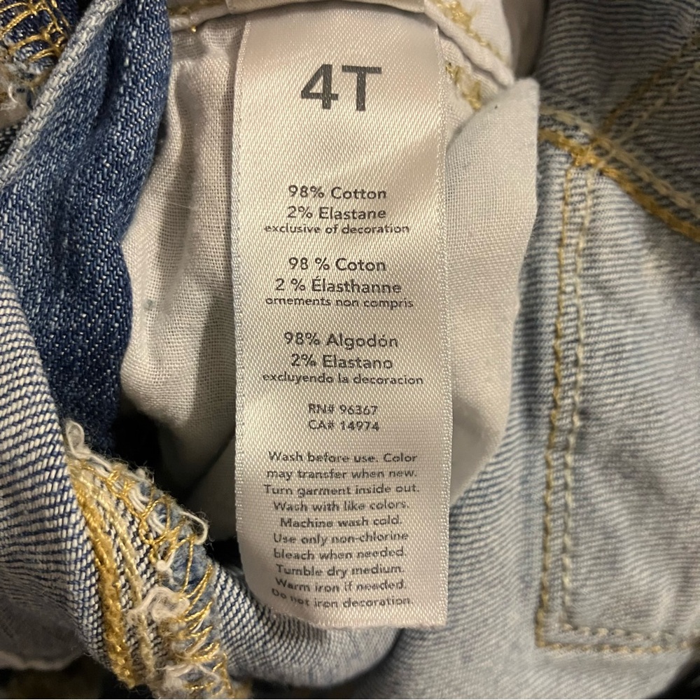 OshKosh denim overalls adjustable straps metal hardware vestbak Girls 4T - Picture 10 of 10